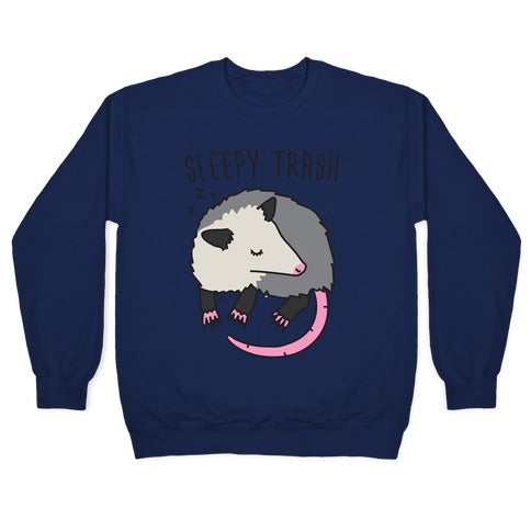 Sleepy Trash Opossum Crewneck Sweatshirt