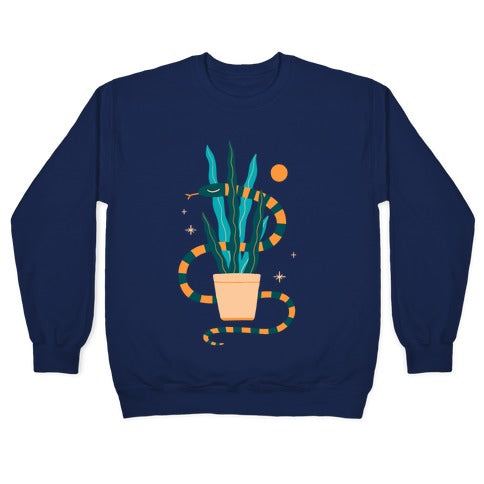 Snake in a Snake Plant Crewneck Sweatshirt