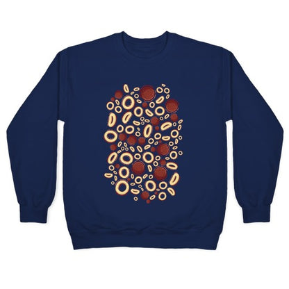 Spaghettios With Meatballs Pattern Crewneck Sweatshirt