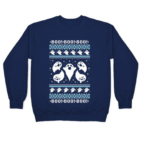 Spooky Ghosts Ugly Sweater Crewneck Sweatshirt