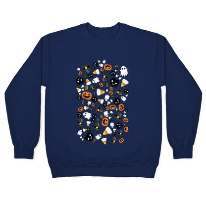 Spoopy Halloween Pattern Crewneck Sweatshirt