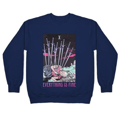 Ten Of Swords (Everything Is Fine) Crewneck Sweatshirt