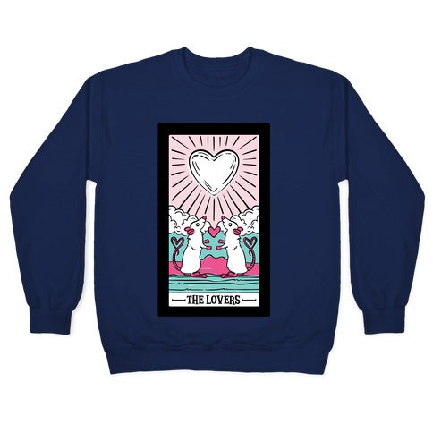 The Rat Lovers Tarot White Print Crewneck Sweatshirt