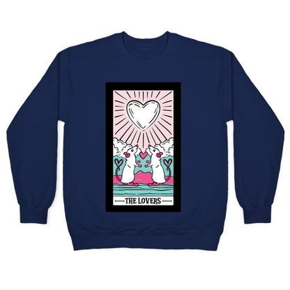 The Rat Lovers Tarot White Print Crewneck Sweatshirt