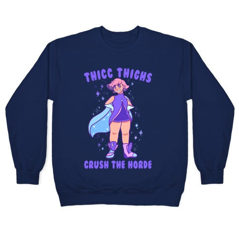 Thicc Thighs Crush The Horde Crewneck Sweatshirt