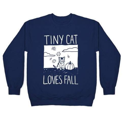 Tiny Cat Loves Fall Crewneck Sweatshirt