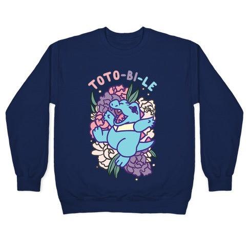 Toto-bi-le Totodile Bisexual Parody Crewneck Sweatshirt