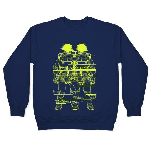 Twin Astronaut Glitch Crewneck Sweatshirt