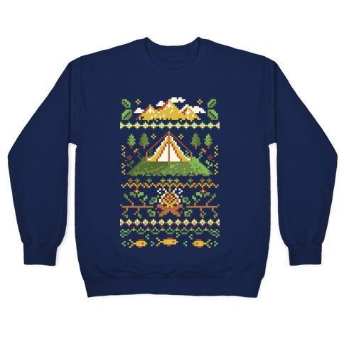 Ugly Camping Sweater Crewneck Sweatshirt