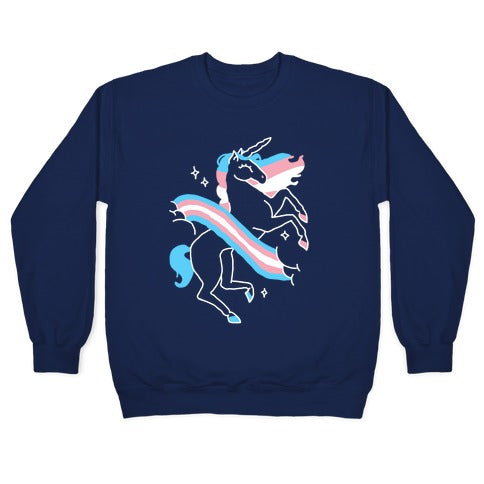 Unicorn Trans Pride Crewneck Sweatshirt