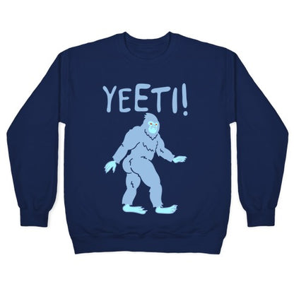 Yeeti Yeti Parody White Print Crewneck Sweatshirt