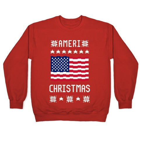 Ameri' Christmas Ugly Sweater Crewneck Sweatshirt