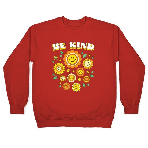 Be Kind Flower Power Smileys Crewneck Sweatshirt