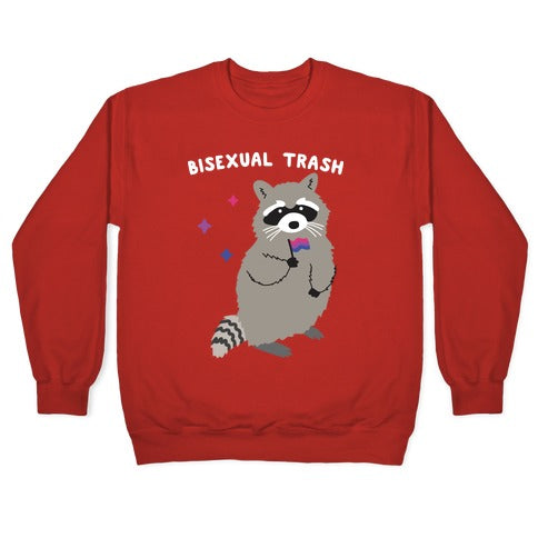Bisexual Trash Raccoon Crewneck Sweatshirt
