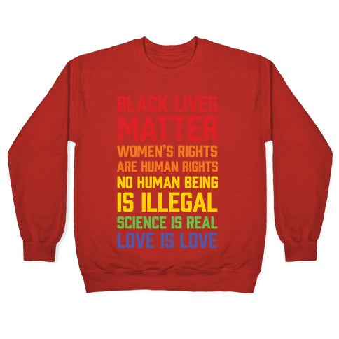 Black Lives Matter List Crewneck Sweatshirt