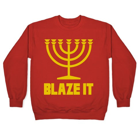 Blaze It Menorah Crewneck Sweatshirt