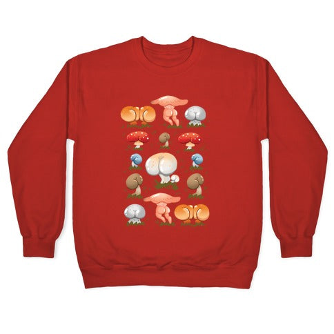 Butt Mushroom Pattern Crewneck Sweatshirt