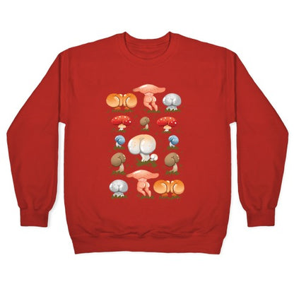 Butt Mushroom Pattern Crewneck Sweatshirt