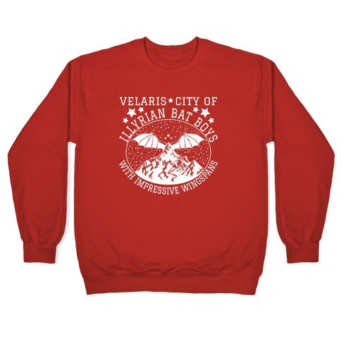 City Of Illyrian Bat Boys With Impressive Wingspans Crewneck Sweatshirt