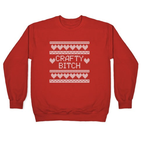 Crafty Bitch Knitting Pattern Crewneck Sweatshirt