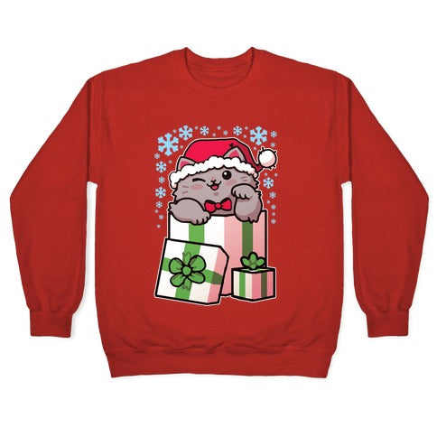 Cute Christmas Cat Crewneck Sweatshirt