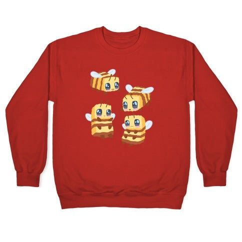 Cute Cubic Bee Pattern Crewneck Sweatshirt