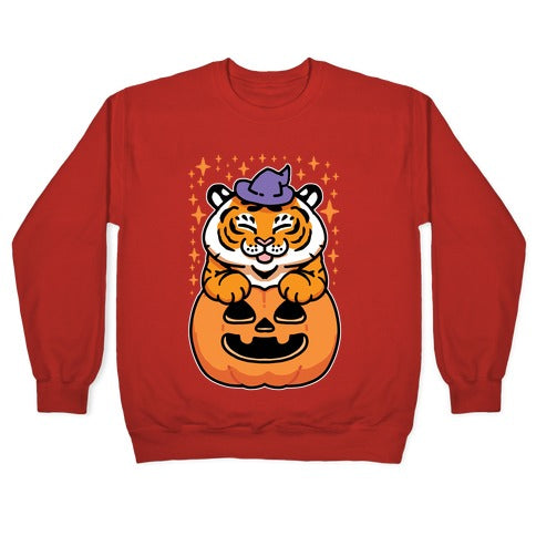 Cute Halloween Tiger Crewneck Sweatshirt