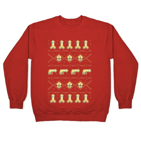 Dicks and Butts Ugly Sweater Pattern Crewneck Sweatshirt