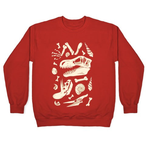 Dino Fossils Pattern Crewneck Sweatshirt