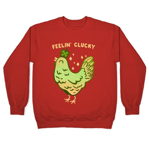 Feelin' Clucky St. Patrick's Day Chicken Crewneck Sweatshirt