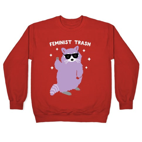 Feminist Trash Raccoon Crewneck Sweatshirt