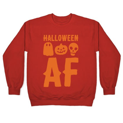 Halloween AF White Print Crewneck Sweatshirt