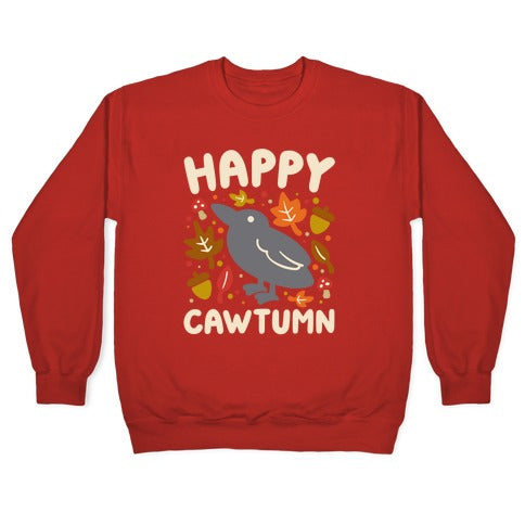 Happy Cawtumn Crow Parody Crewneck Sweatshirt