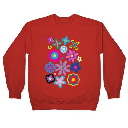Hippie Pride Flower Pattern Crewneck Sweatshirt
