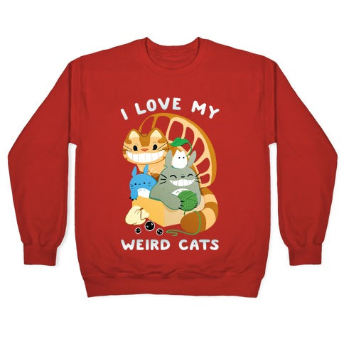 I love my weird cats Crewneck Sweatshirt