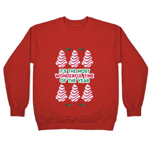 It's the Most Wonderful Time of the Year (Holiday Tree Cake Time) Crewneck Sweatshirt