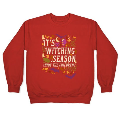 It's Witching Season Hide The Children Crewneck Sweatshirt