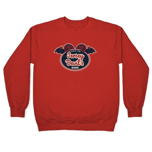 Jersey Devil Subs Logo Parody Crewneck Sweatshirt
