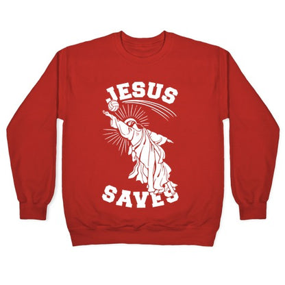 Jesus Saves (Volleyball) Crewneck Sweatshirt