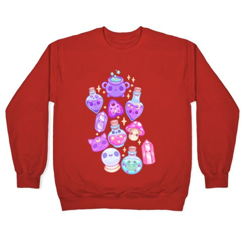 Kawaii Witchy Pattern Crewneck Sweatshirt