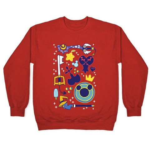 Kingdom Hearts pattern Crewneck Sweatshirt