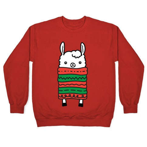 Long Llama Scarf Crewneck Sweatshirt