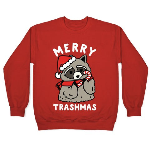 Merry Trashmas Raccoon Crewneck Sweatshirt