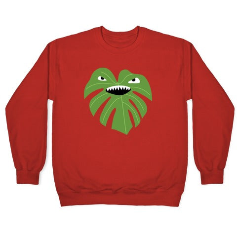 Monstera Leaf Monster Crewneck Sweatshirt