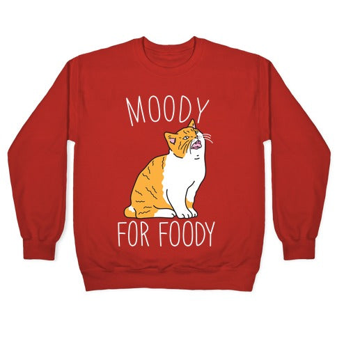 Moody For Foody Cat Crewneck Sweatshirt