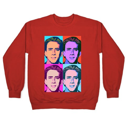 Nicholas Cage Pop Art Parody Crewneck Sweatshirt