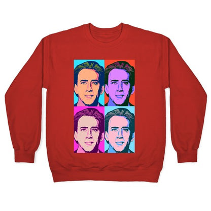 Nicholas Cage Pop Art Parody Crewneck Sweatshirt