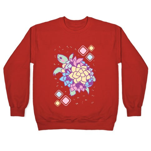 Pastel Succulent Turtle Crewneck Sweatshirt