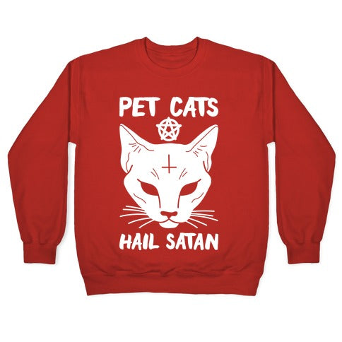 Pet Cats Hail Satan Sphynx Crewneck Sweatshirt