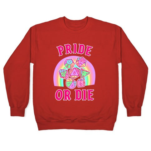 "Pride or Die" DnD Dice Pastel Crewneck Sweatshirt
